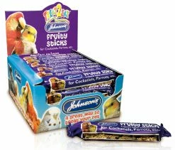 28 X Johnson's Treat2eat Cockatiel/parrot Fruity Stick 45g